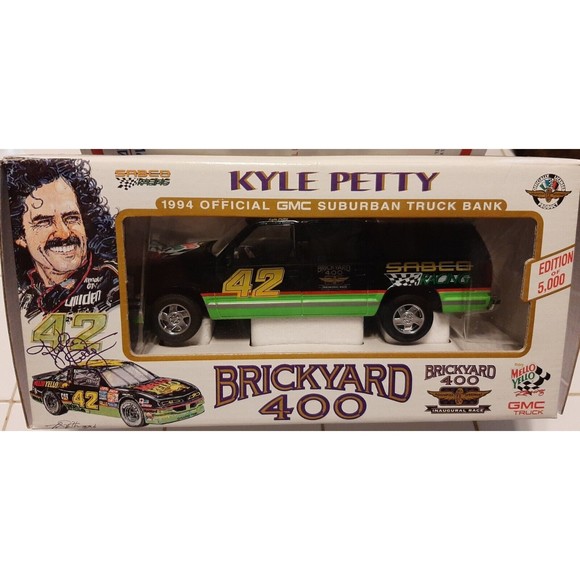 KYLE PETTY #42 MELLO YELLOW BRICKYARD 400 SUBURBAN BANK LIMITED ED 1:24 - NIB - Picture 1 of 3